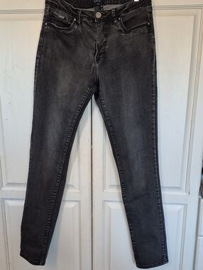 Charcoal Skinny Jeans with Faded Finish